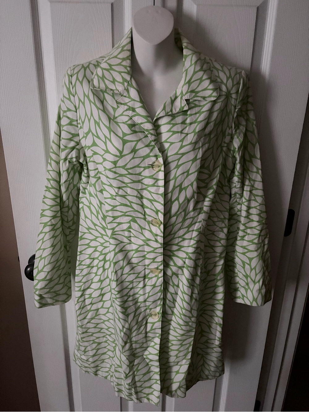 Vintage 70’s Yves Cossette Depeche Mode White / Green Lined Jacket Size 8
